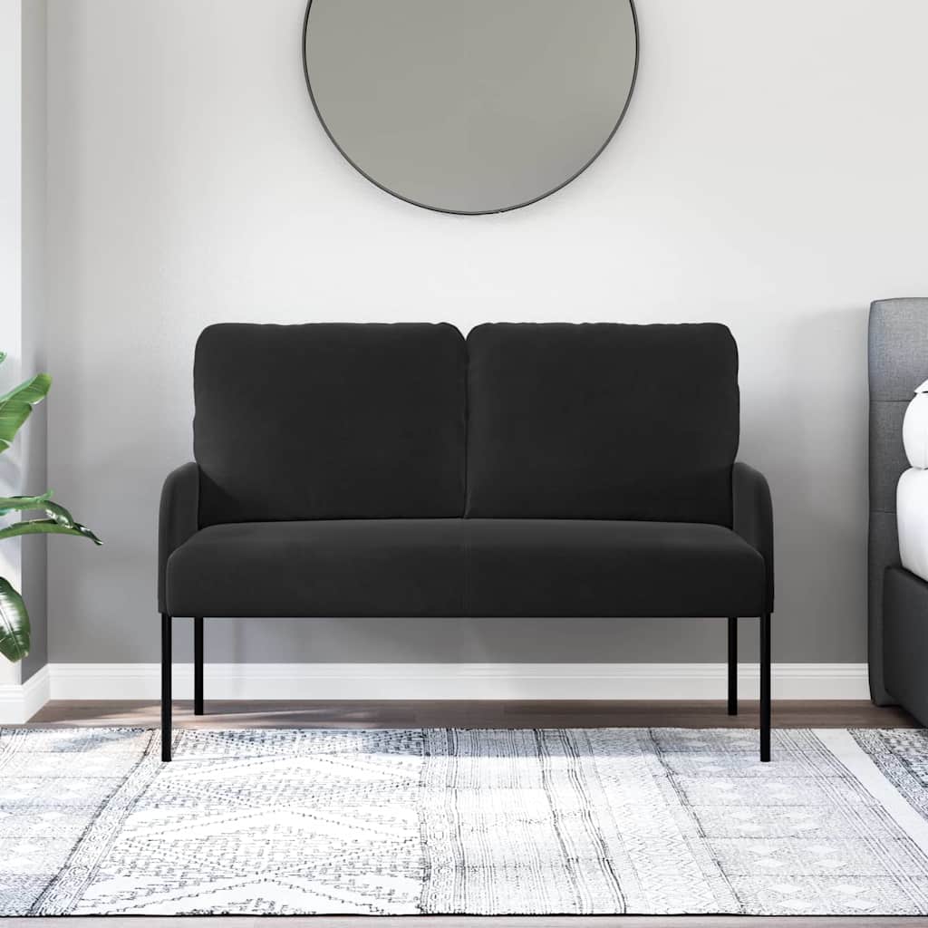 vidaXL Kanapy z poduszką 110cm Czarny sklejka