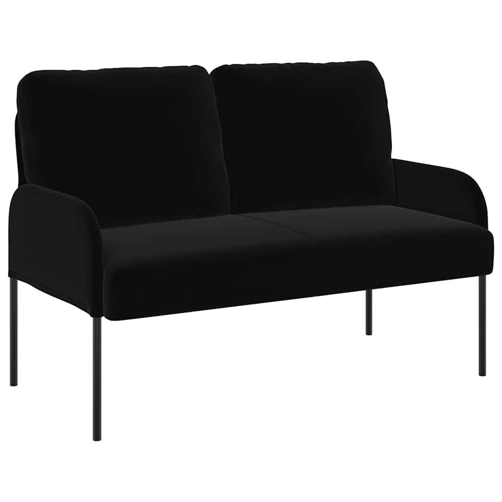 vidaXL Kanapy z poduszką 110cm Czarny sklejka