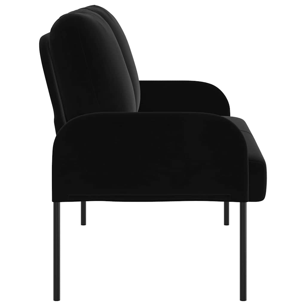 vidaXL Kanapy z poduszką 110cm Czarny sklejka