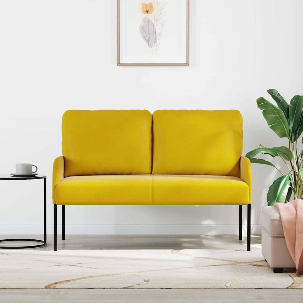 vidaXL Kanapy z poduszką 110cm Żółty sklejka