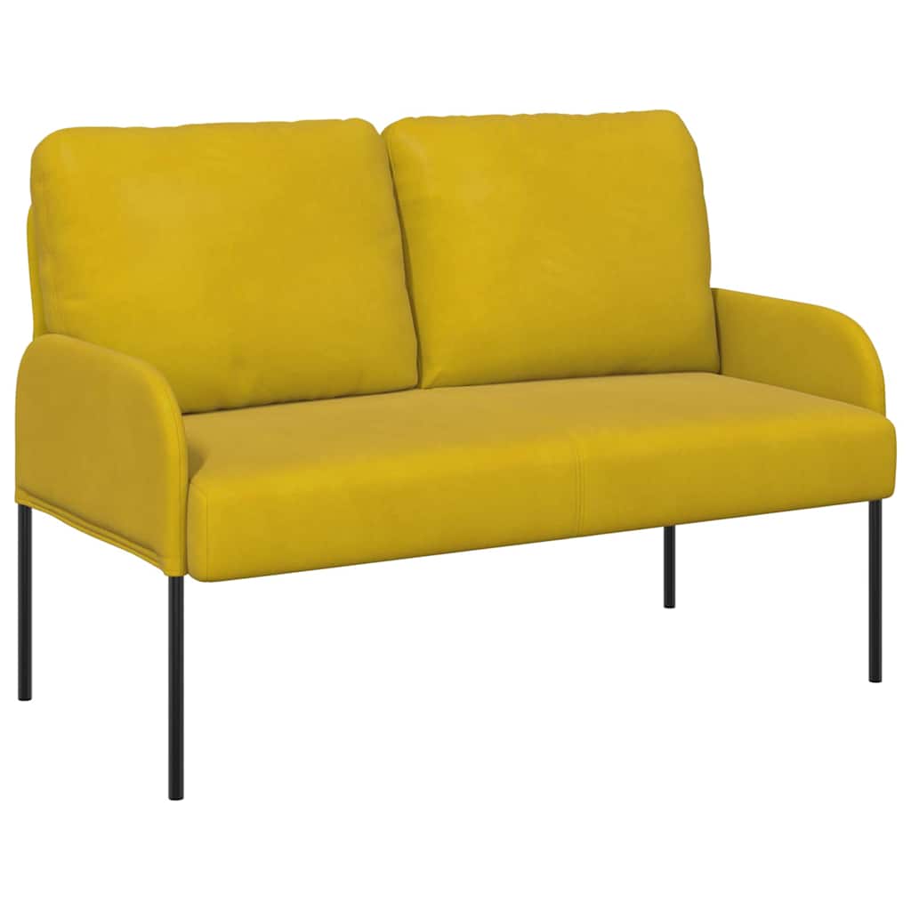 vidaXL Kanapy z poduszką 110cm Żółty sklejka