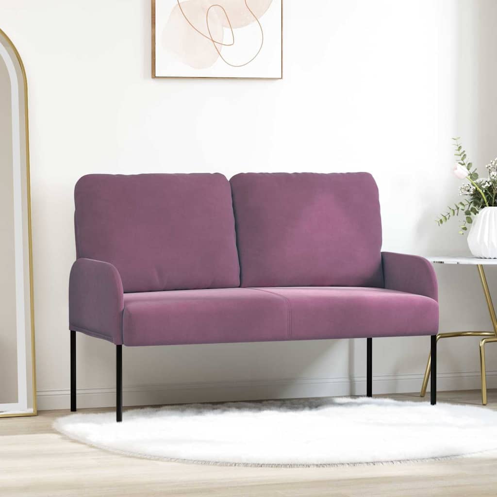 vidaXL Kanapy z poduszką 110cm Fioletowy sklejka