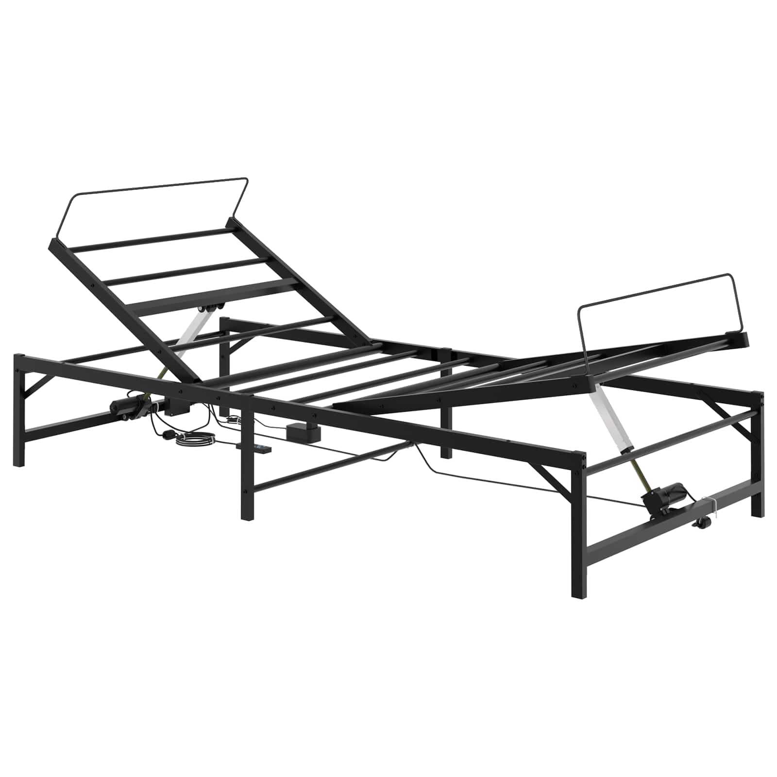 vidaXL Elektro Regulowany Stelaż Łóżka Czarny 75 x 190 cm Stal