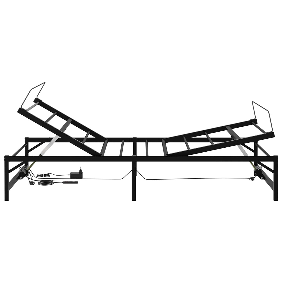 vidaXL Elektro Regulowany Stelaż Łóżka Czarny 75 x 190 cm Stal