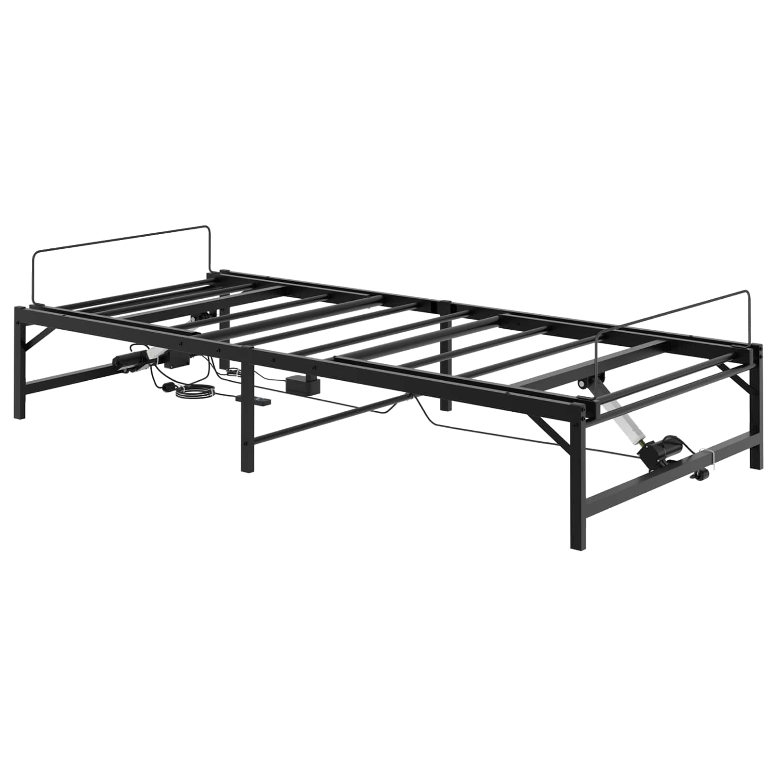 vidaXL Elektro Regulowany Stelaż Łóżka Czarny 80 x 200 cm Stal