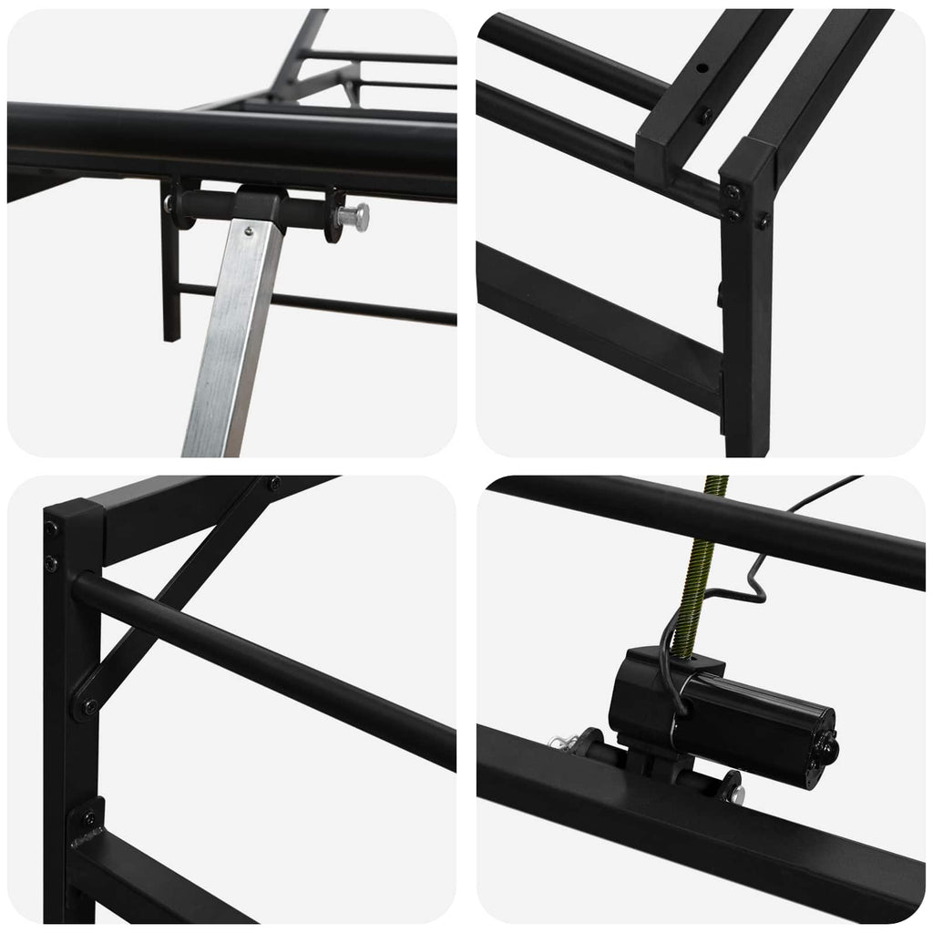 vidaXL Elektro Regulowany Stelaż Łóżka Czarny 90 x 190 cm Stal