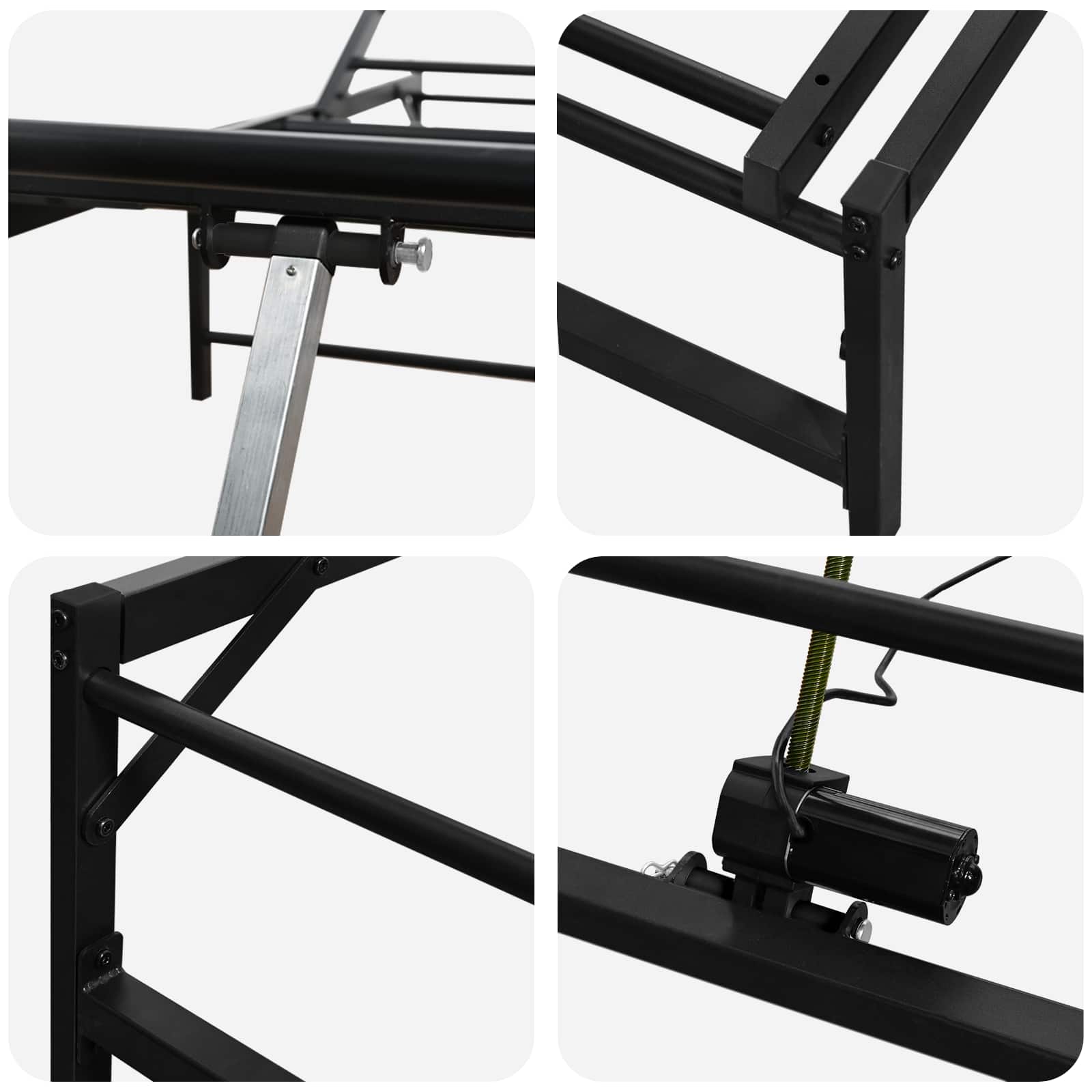 vidaXL Elektro Regulowany Stelaż Łóżka Czarny 100 x 190 cm Stal