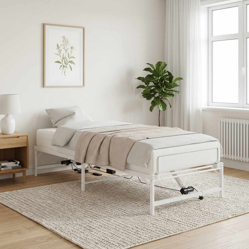 vidaXL Elektro Regulowany Stelaż Łóżka Biały 80 x 200 cm Stal