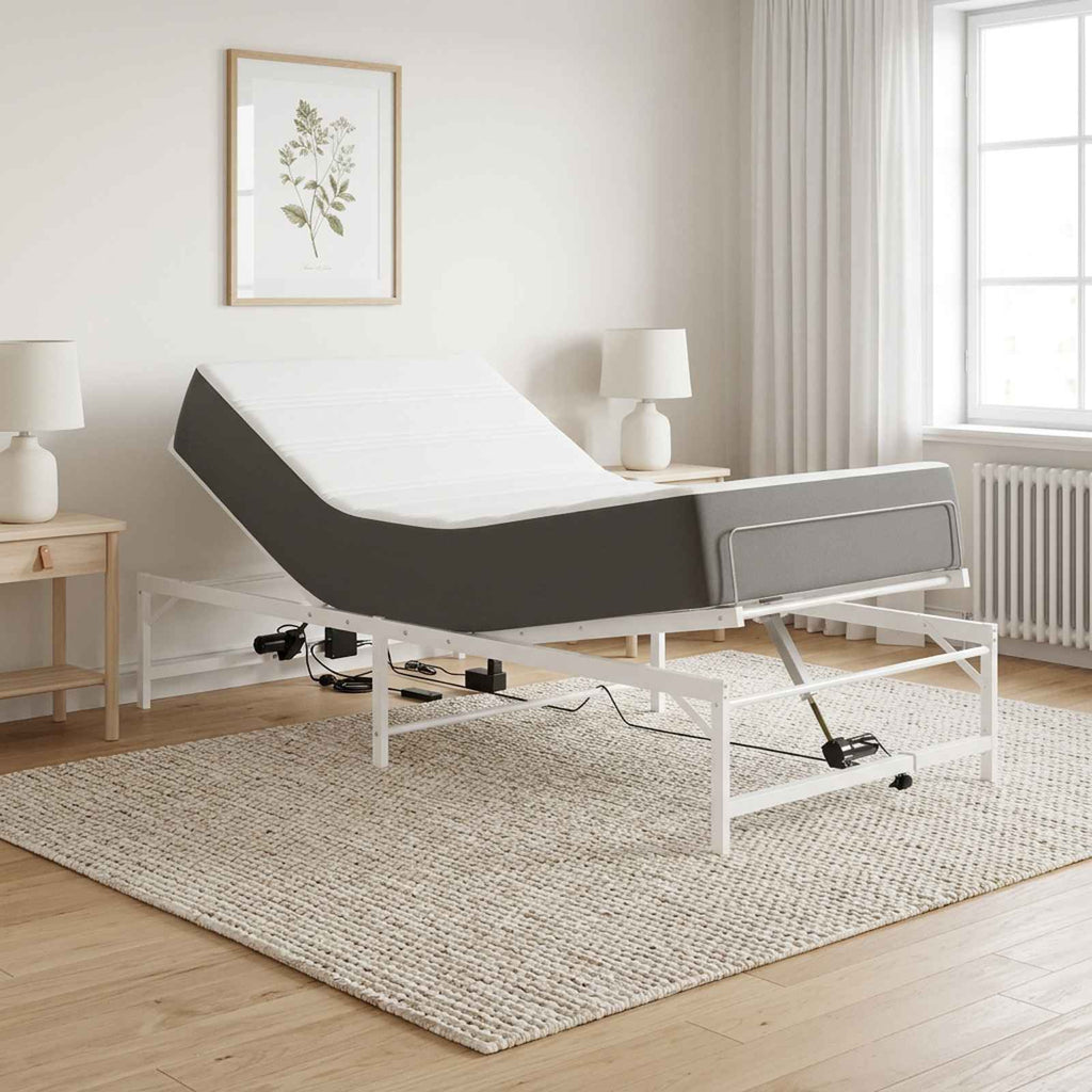 vidaXL Elektro Regulowany Stelaż Łóżka Biały 90 x 190 cm Stal