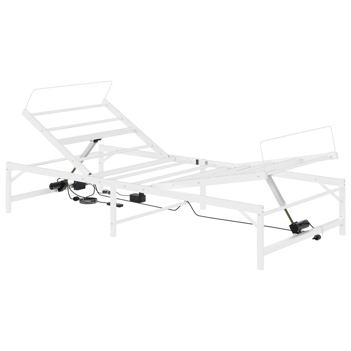 vidaXL Elektro Regulowany Stelaż Łóżka Biały 100 x 190 cm Stal