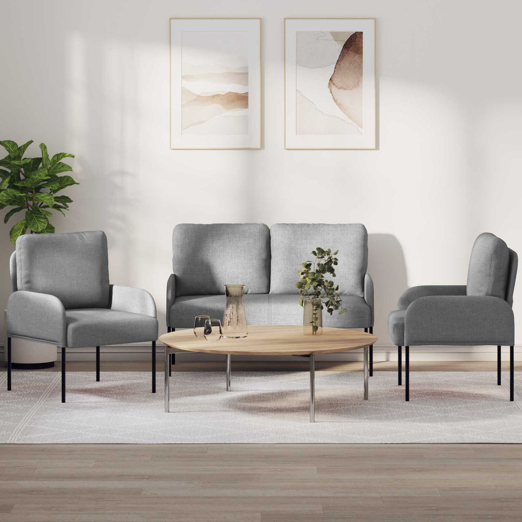 vidaXL Zestawy sof 3 pcs Jasnoszary 115 x 56 x 80 cm sklejka