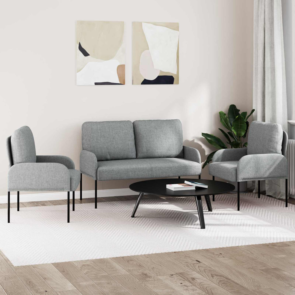 vidaXL Zestawy sof 3 pcs Jasnoszary 115 x 56 x 80 cm sklejka