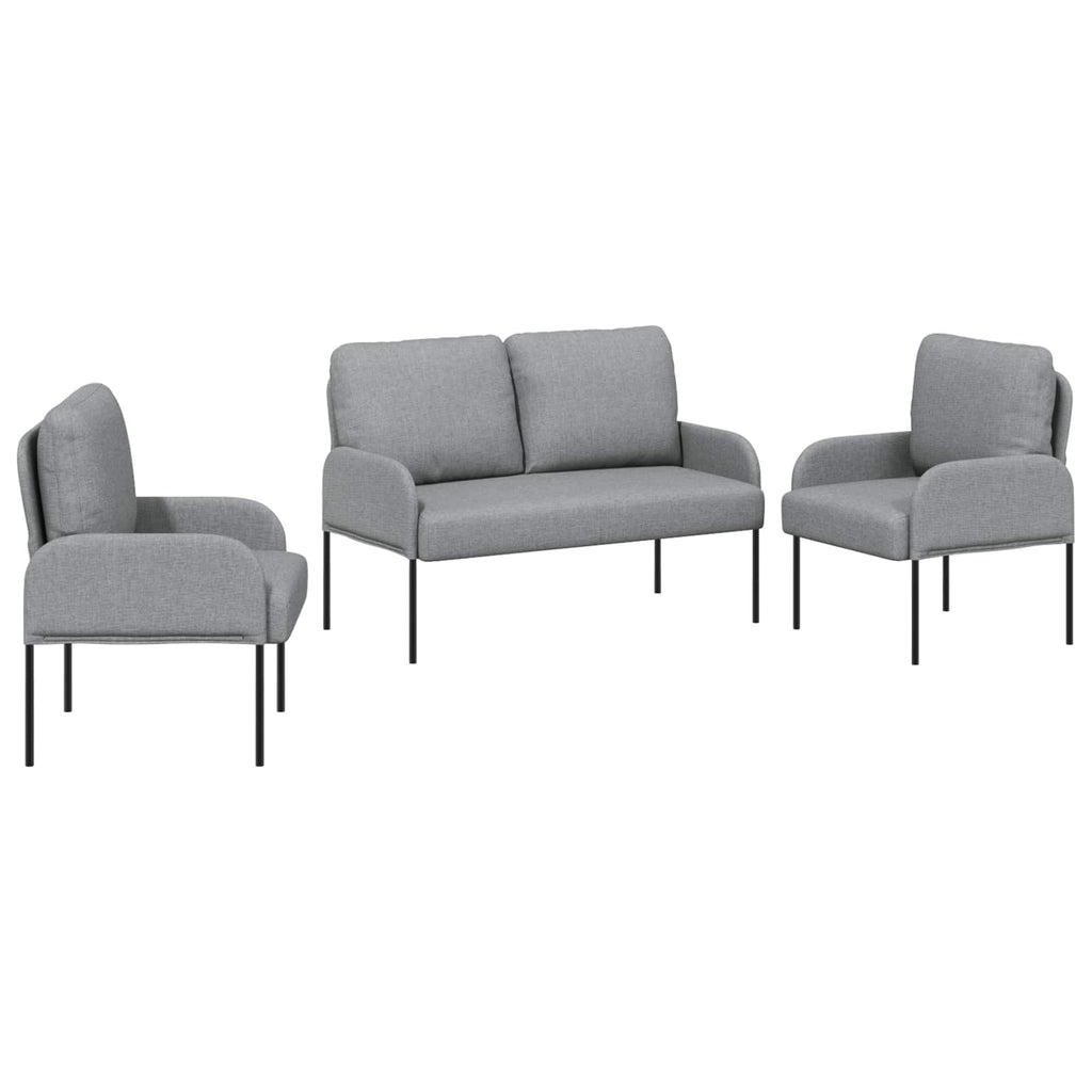 vidaXL Zestawy sof 3 pcs Jasnoszary 115 x 56 x 80 cm sklejka