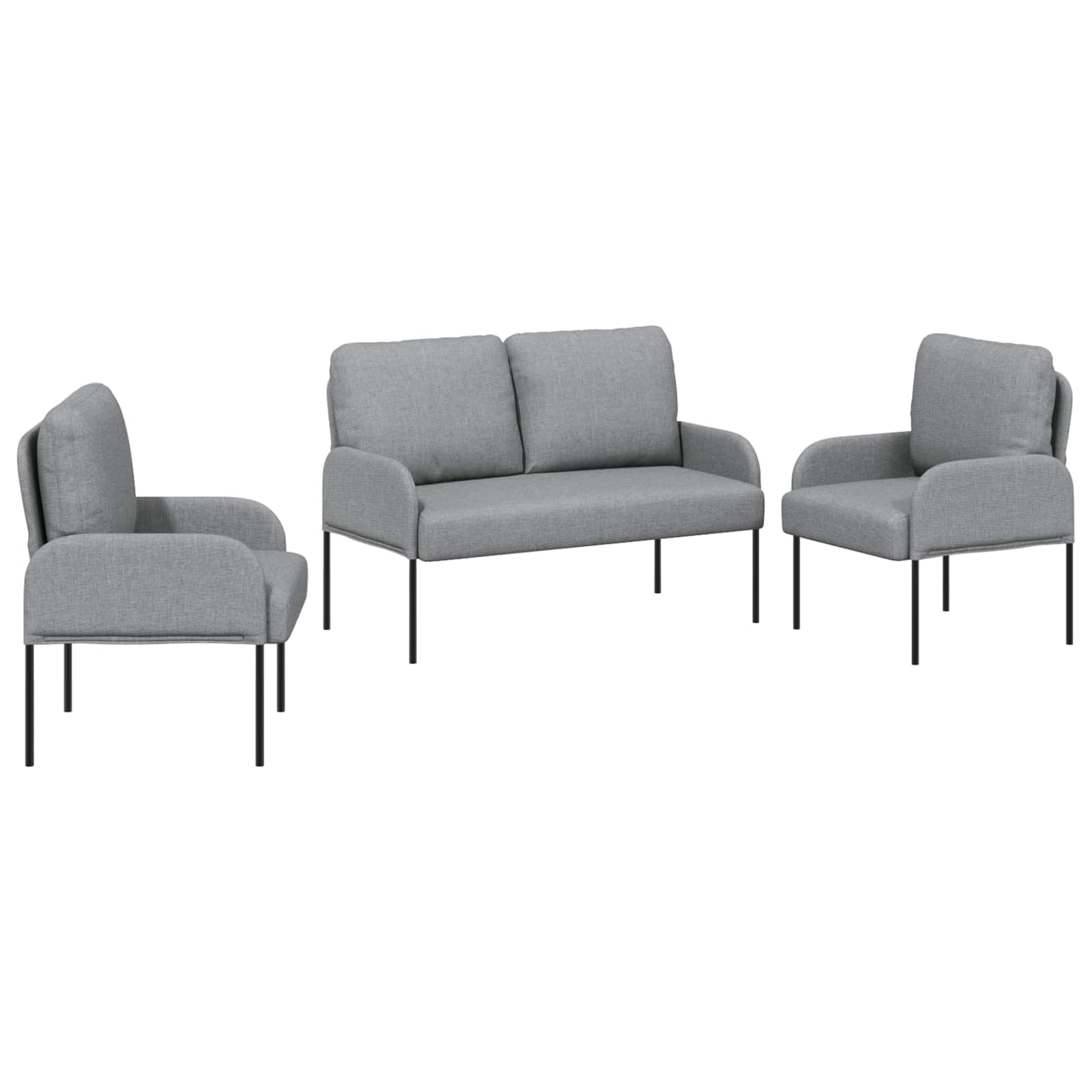 vidaXL Zestawy sof 3 pcs Jasnoszary 115 x 56 x 80 cm sklejka