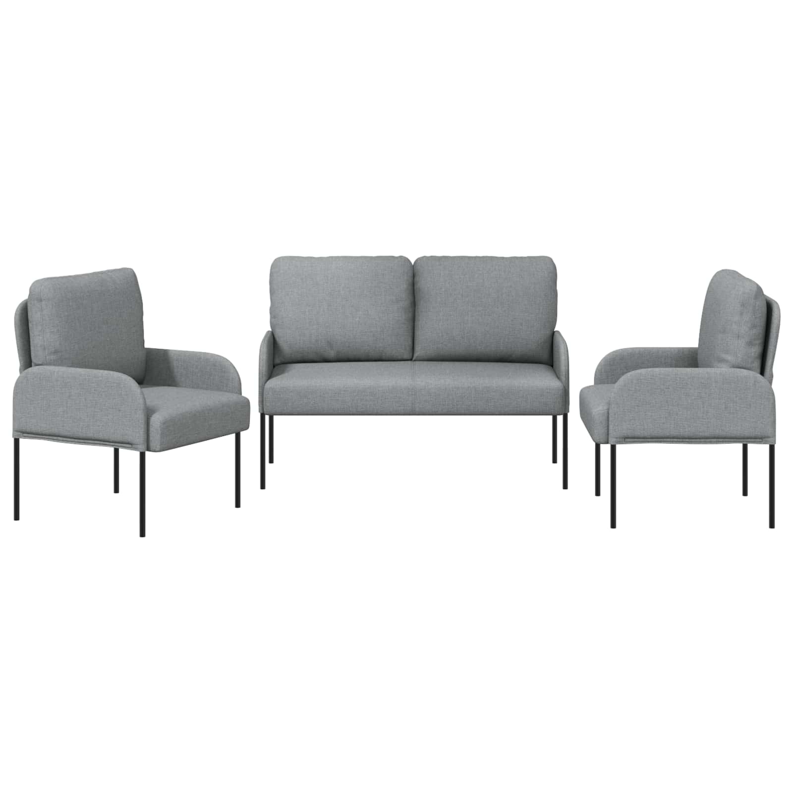 vidaXL Zestawy sof 3 pcs Jasnoszary 115 x 56 x 80 cm sklejka
