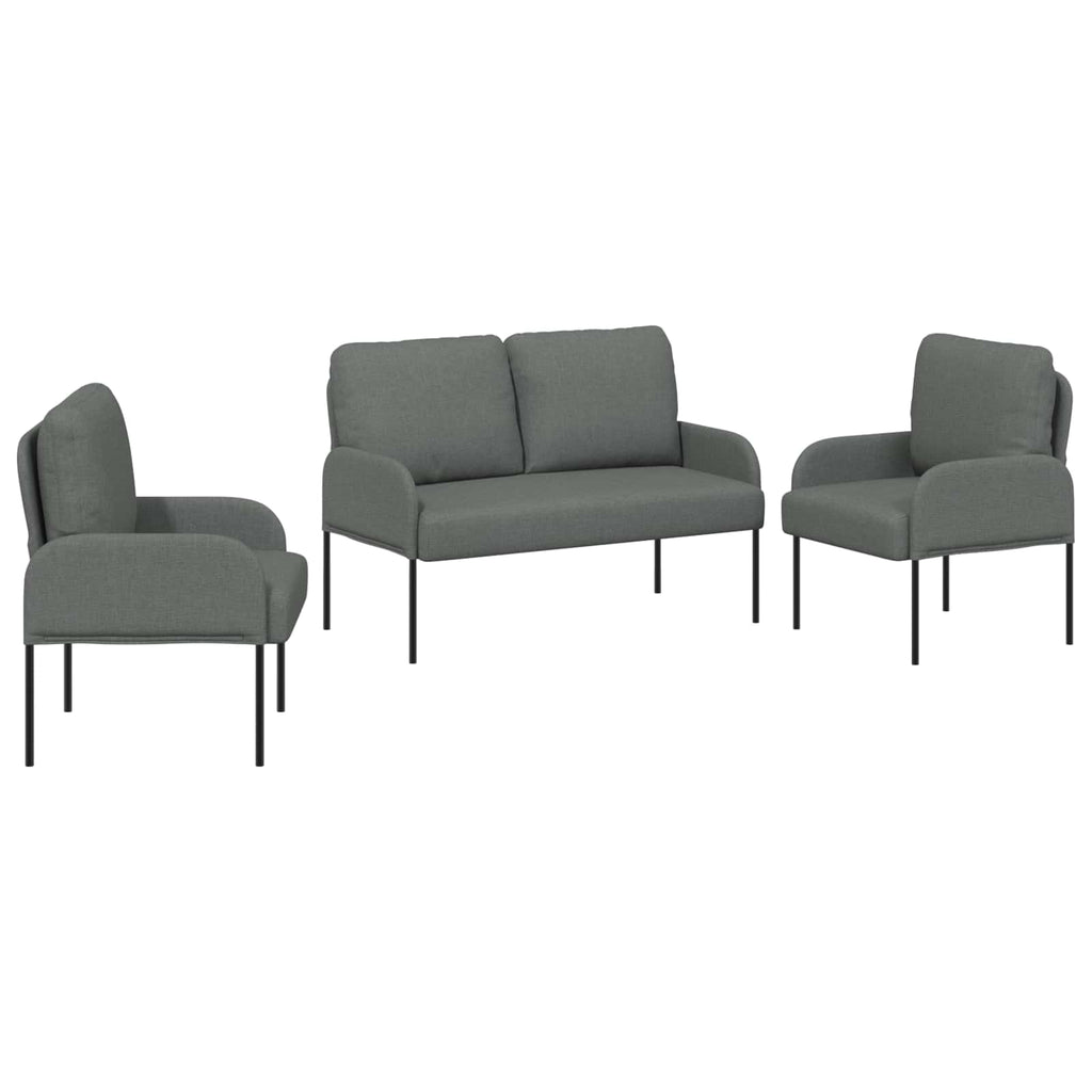 vidaXL Zestawy sof 3 pcs Ciemnoszary 115 x 56 x 80 cm sklejka