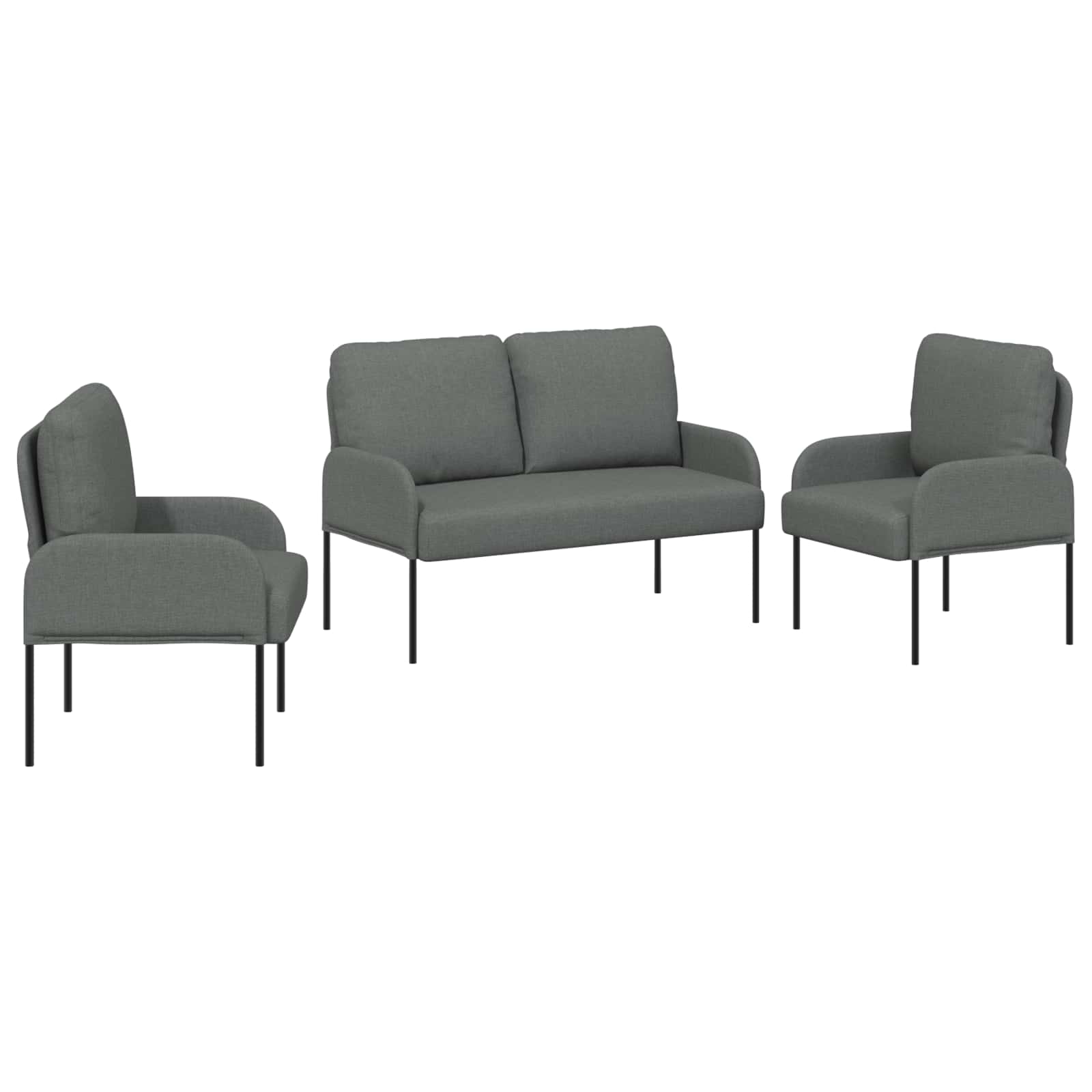 vidaXL Zestawy sof 3 pcs Ciemnoszary 115 x 56 x 80 cm sklejka