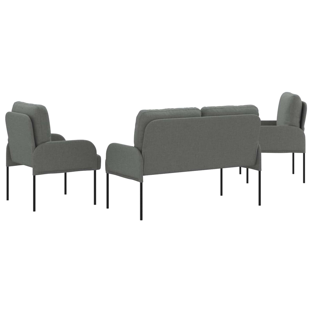 vidaXL Zestawy sof 3 pcs Ciemnoszary 115 x 56 x 80 cm sklejka