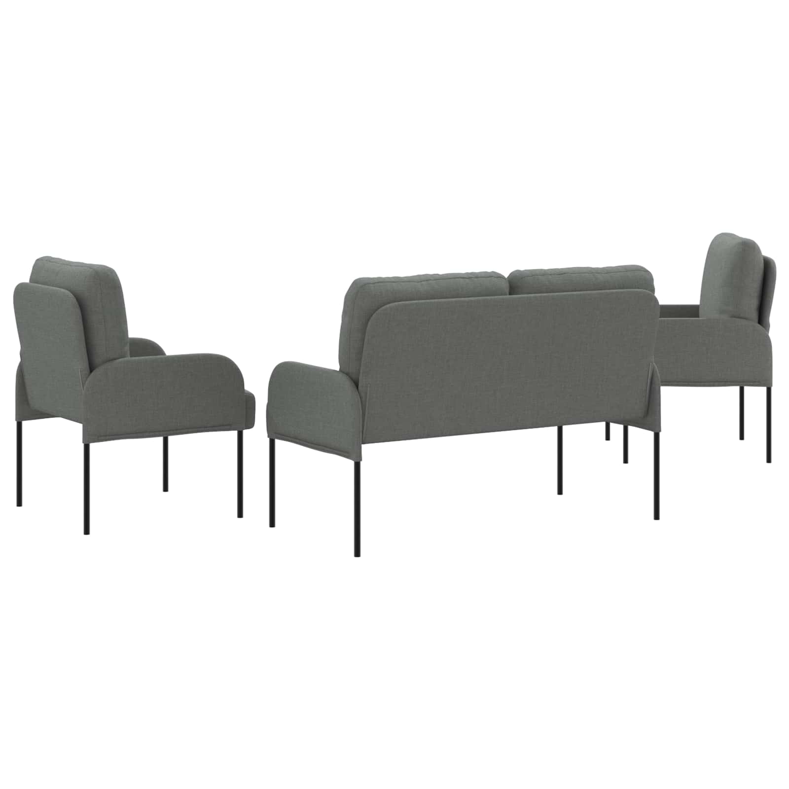 vidaXL Zestawy sof 3 pcs Ciemnoszary 115 x 56 x 80 cm sklejka