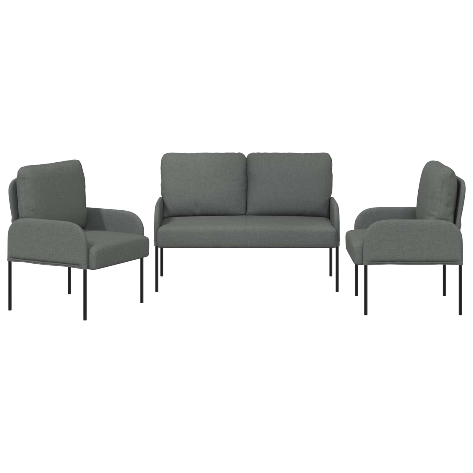 vidaXL Zestawy sof 3 pcs Ciemnoszary 115 x 56 x 80 cm sklejka