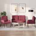 vidaXL Zestawy sof 3 pcs Czerwone wino 115 x 56 x 80 cm sklejka