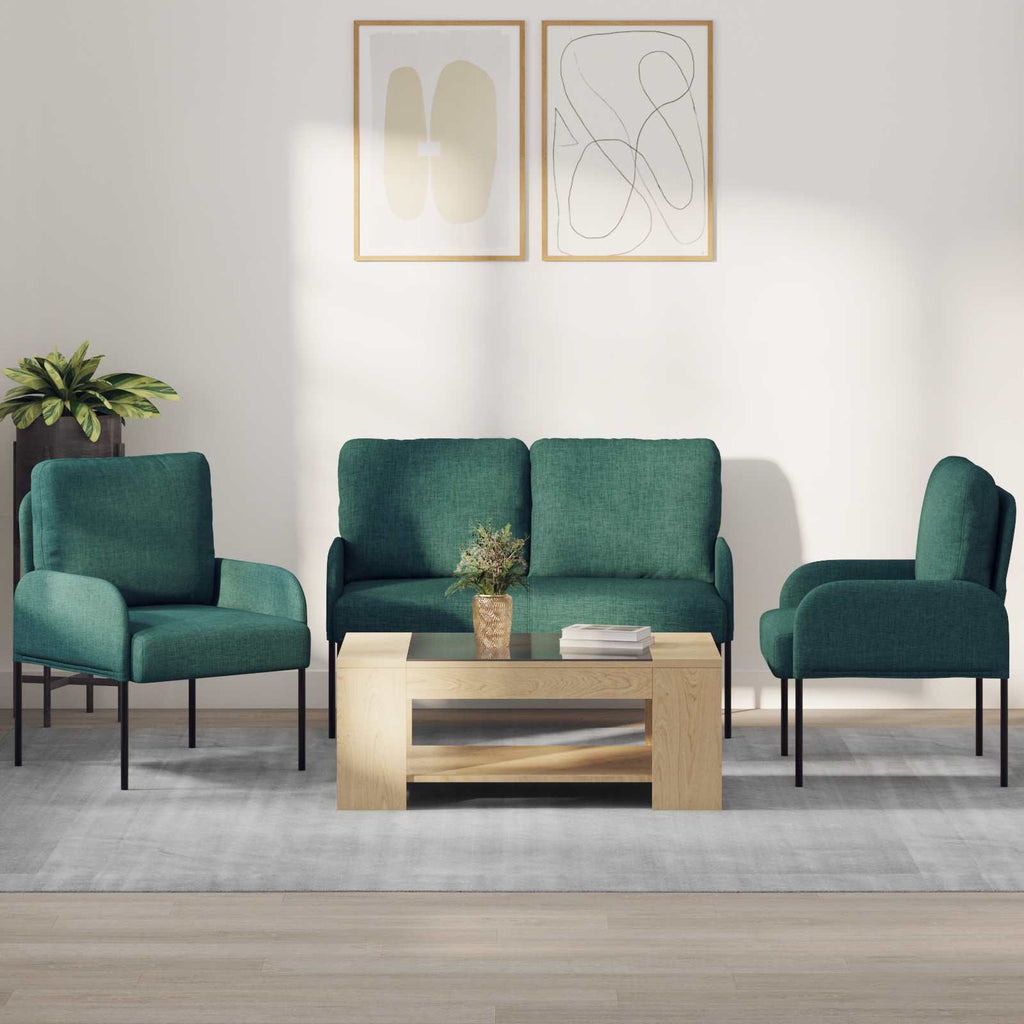 vidaXL Zestawy sof 3 pcs Ciemna zieleń 115 x 56 x 80 cm sklejka
