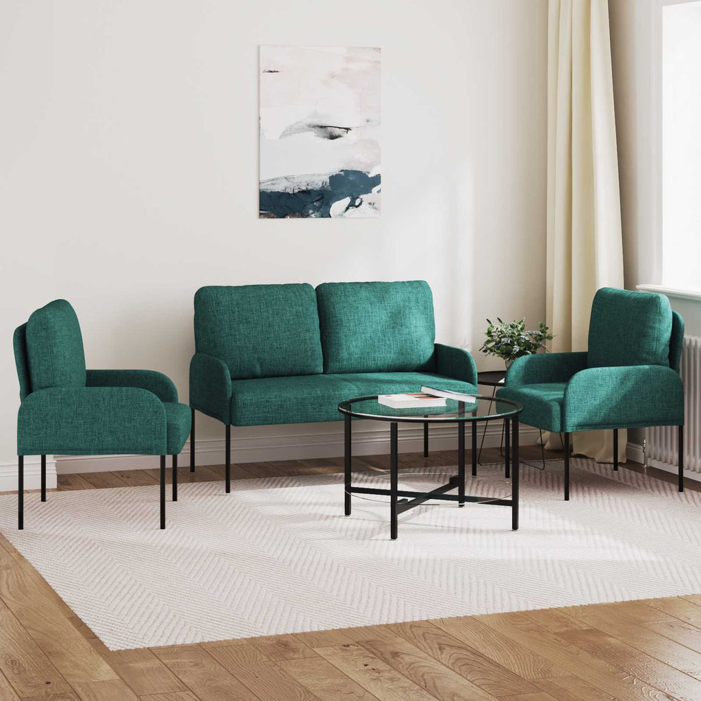 vidaXL Zestawy sof 3 pcs Ciemna zieleń 115 x 56 x 80 cm sklejka
