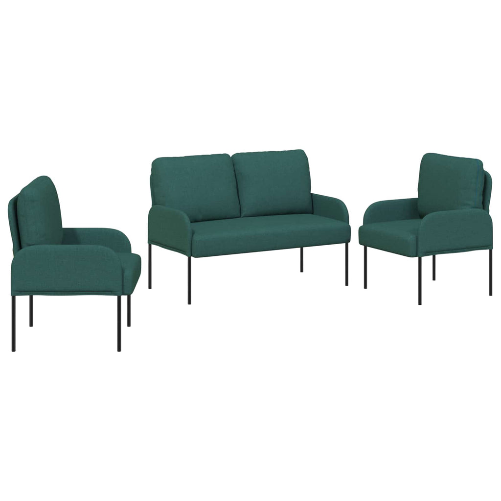 vidaXL Zestawy sof 3 pcs Ciemna zieleń 115 x 56 x 80 cm sklejka