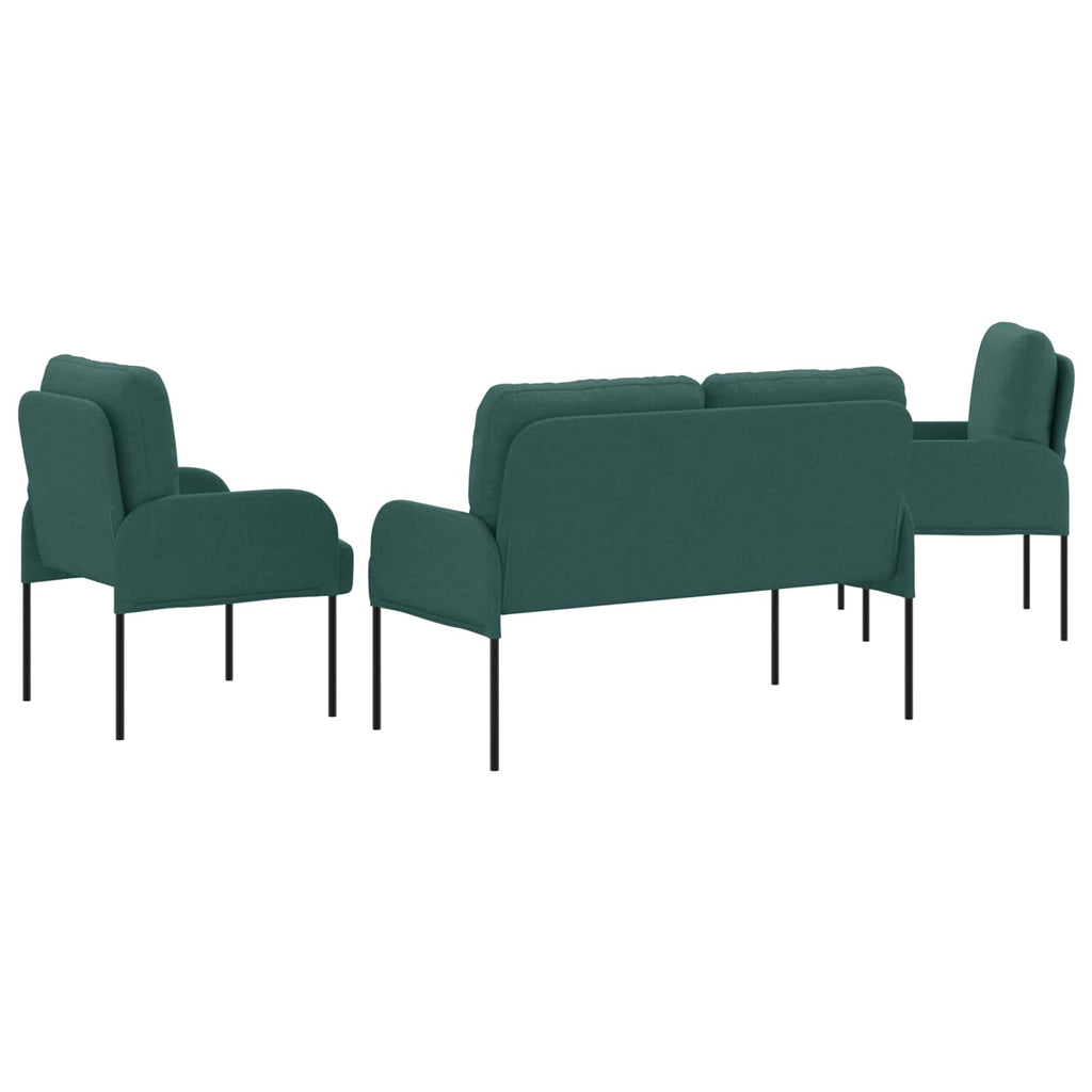 vidaXL Zestawy sof 3 pcs Ciemna zieleń 115 x 56 x 80 cm sklejka