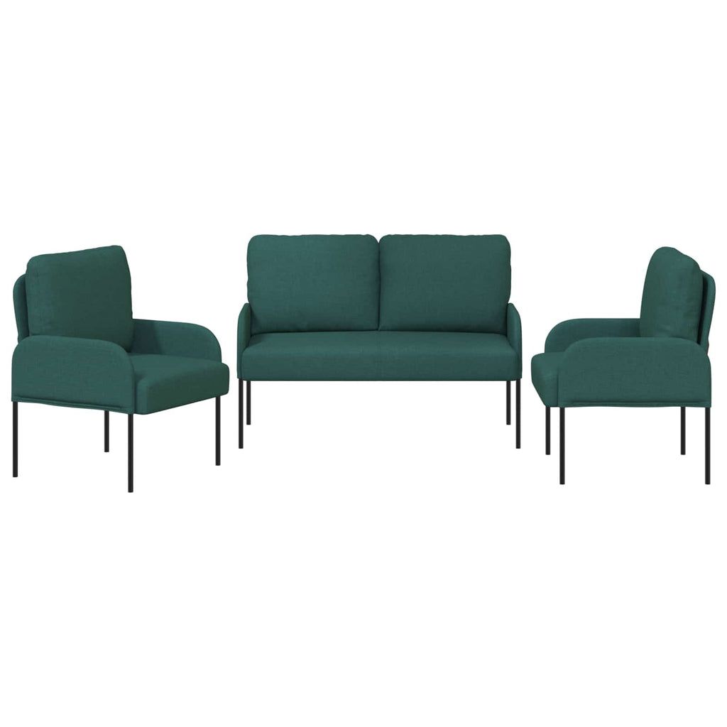 vidaXL Zestawy sof 3 pcs Ciemna zieleń 115 x 56 x 80 cm sklejka