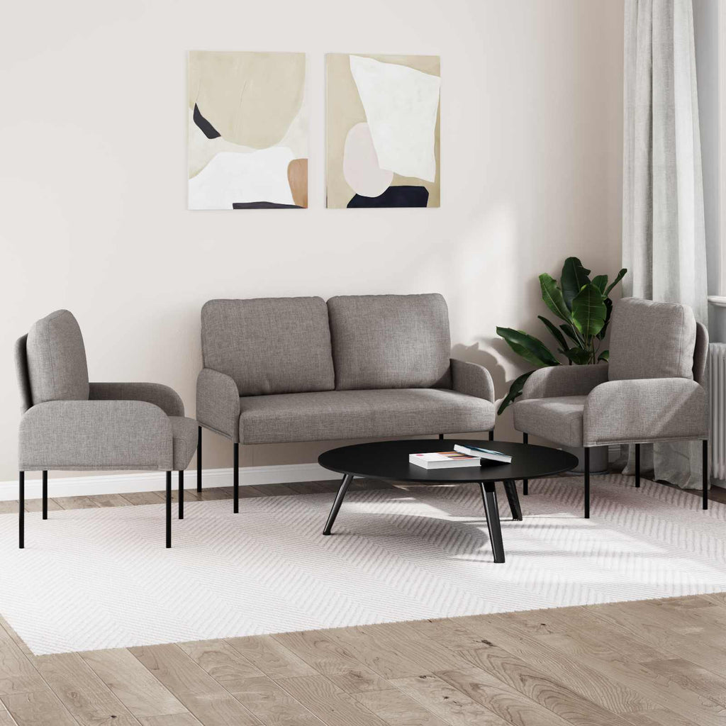 vidaXL Zestawy sof 3 pcs Ciemnoszary 115 x 56 x 80 cm sklejka