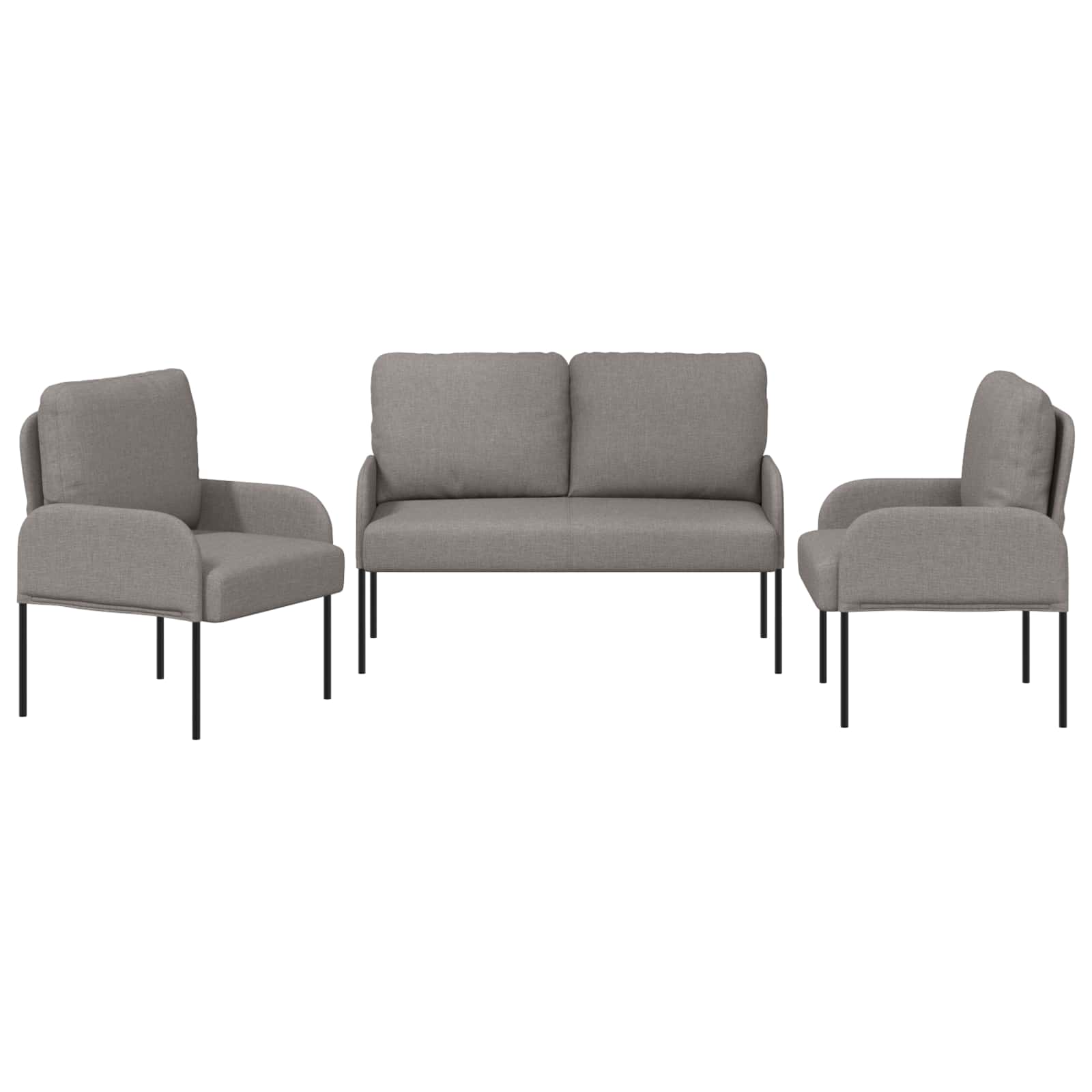 vidaXL Zestawy sof 3 pcs Ciemnoszary 115 x 56 x 80 cm sklejka
