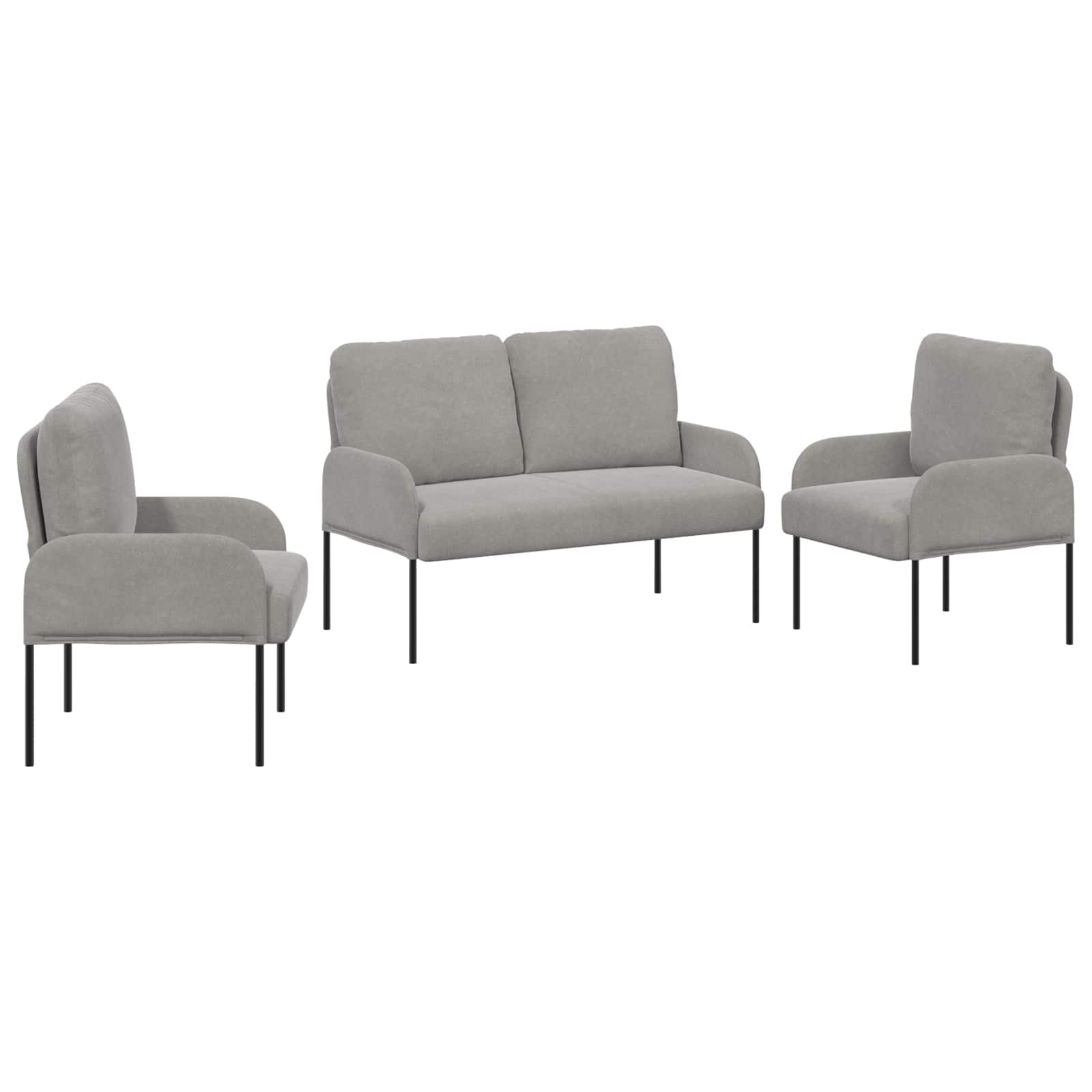 vidaXL Zestawy sof 3 pcs Jasnoszary 115 x 56 x 80 cm sklejka