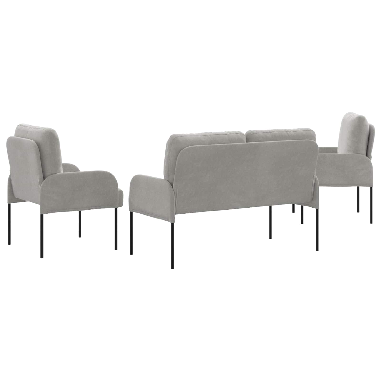 vidaXL Zestawy sof 3 pcs Jasnoszary 115 x 56 x 80 cm sklejka
