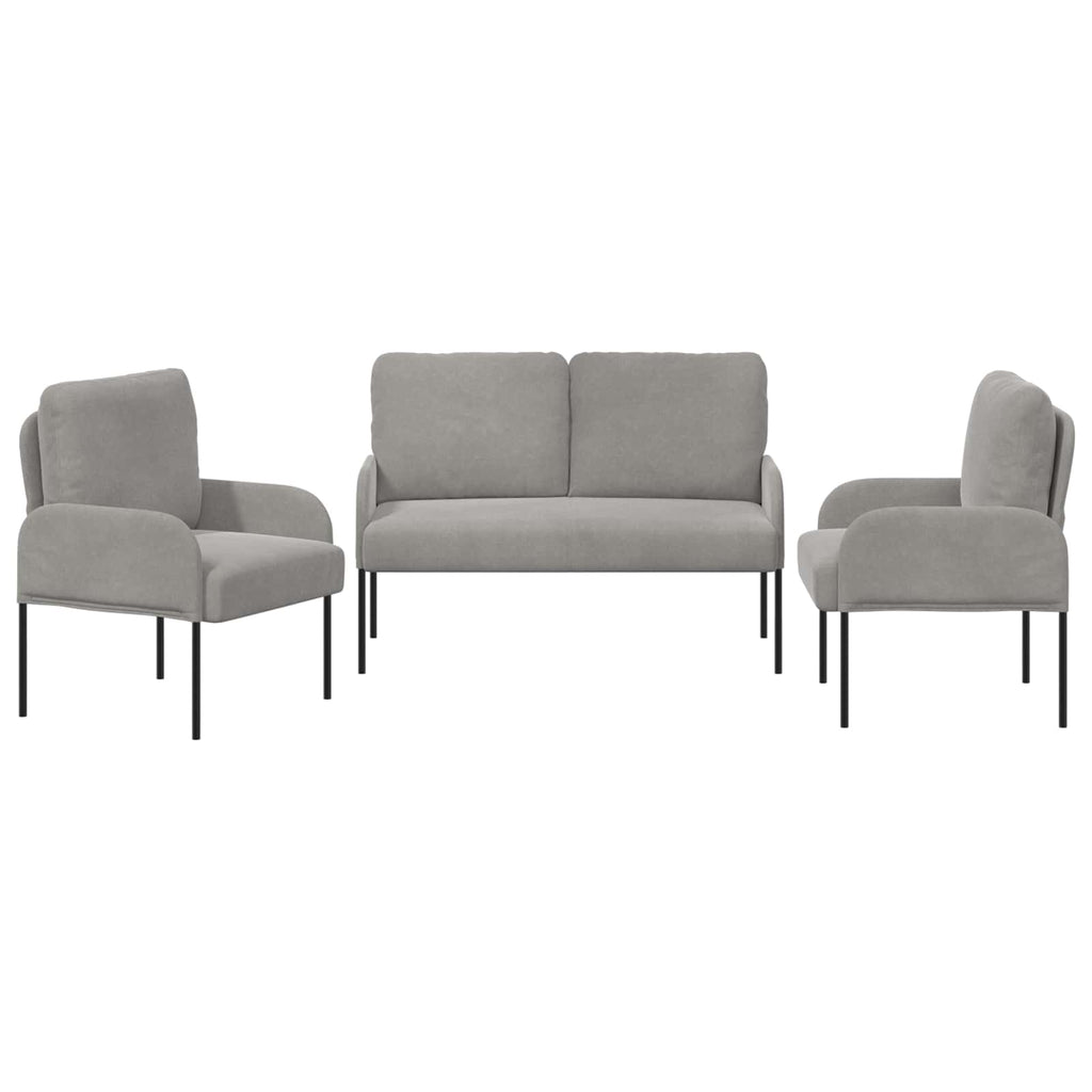 vidaXL Zestawy sof 3 pcs Jasnoszary 115 x 56 x 80 cm sklejka