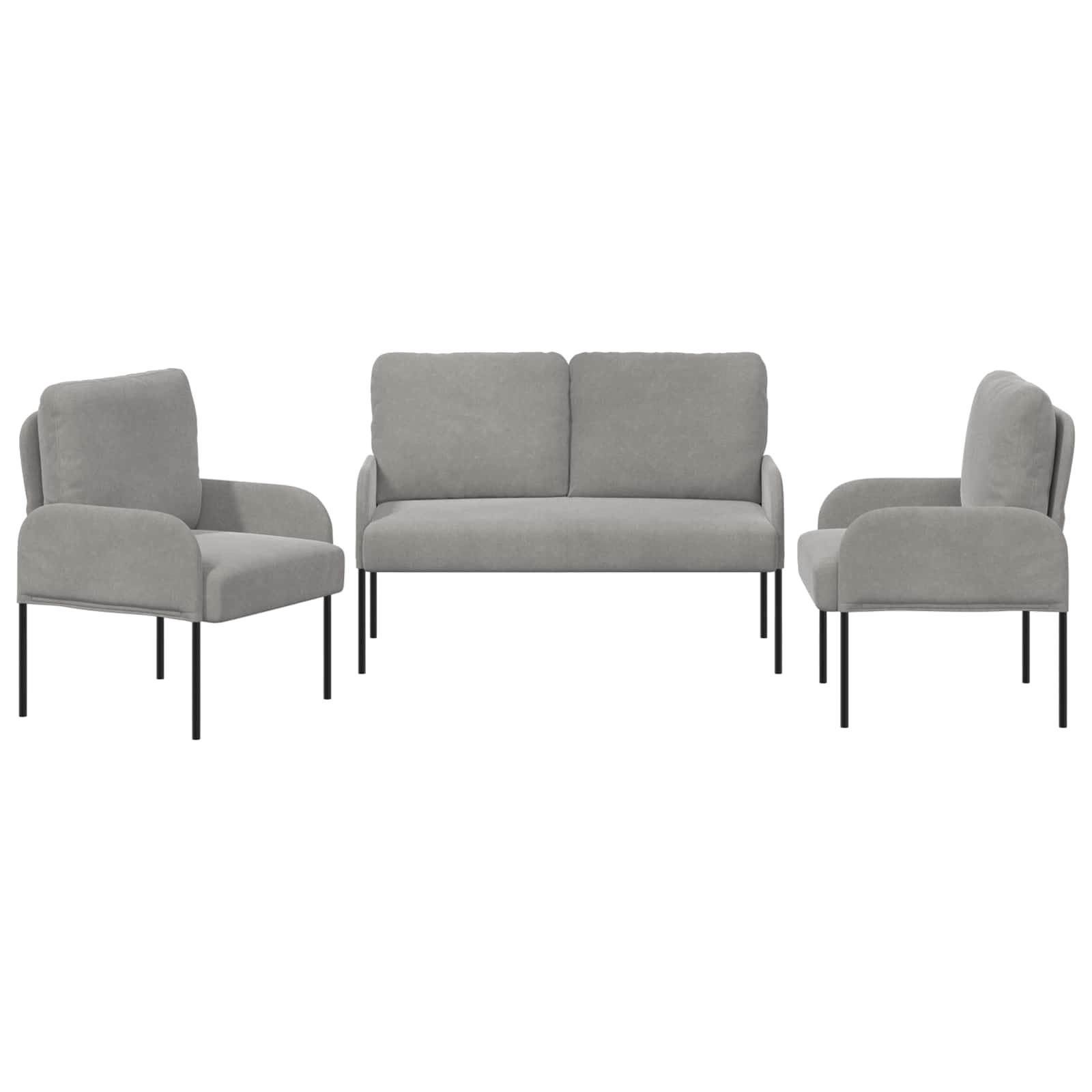 vidaXL Zestawy sof 3 pcs Jasnoszary 115 x 56 x 80 cm sklejka