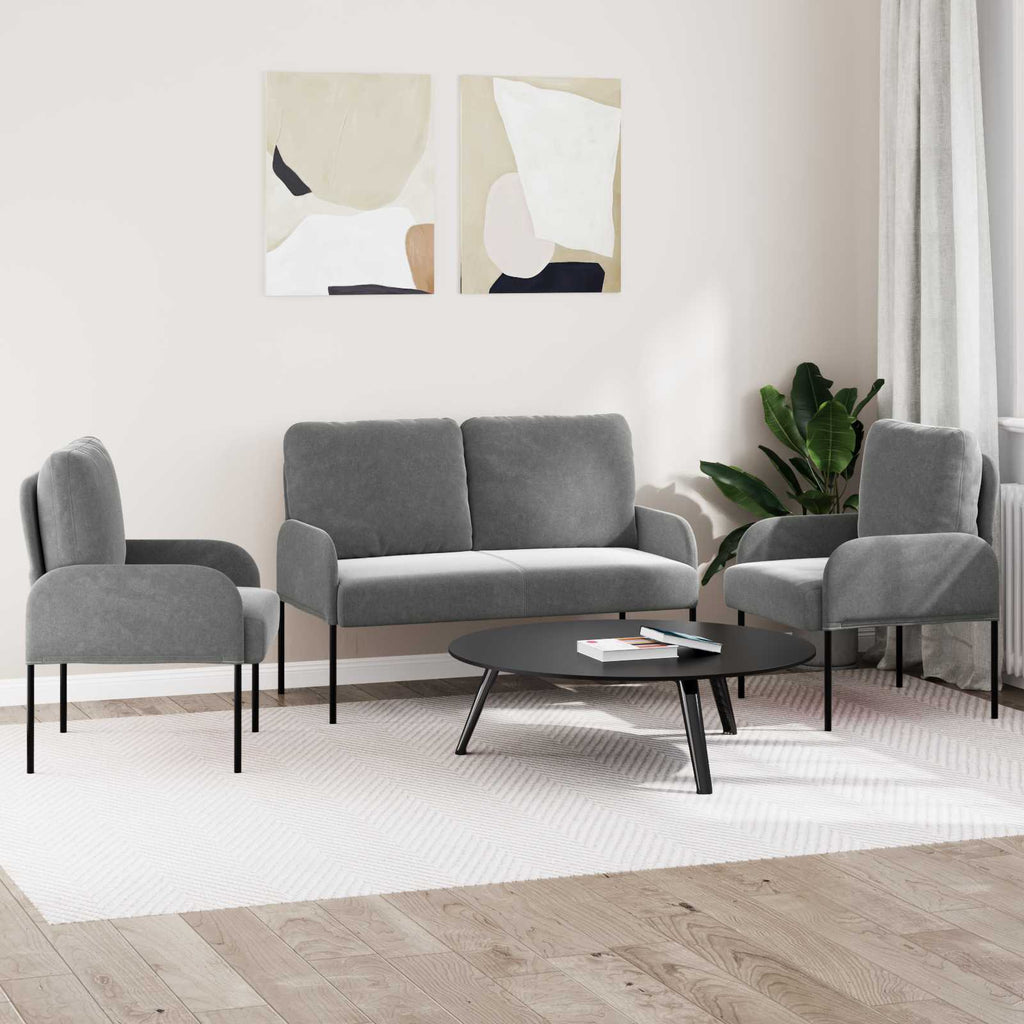vidaXL Zestawy sof 3 pcs Ciemnoszary 115 x 56 x 80 cm sklejka