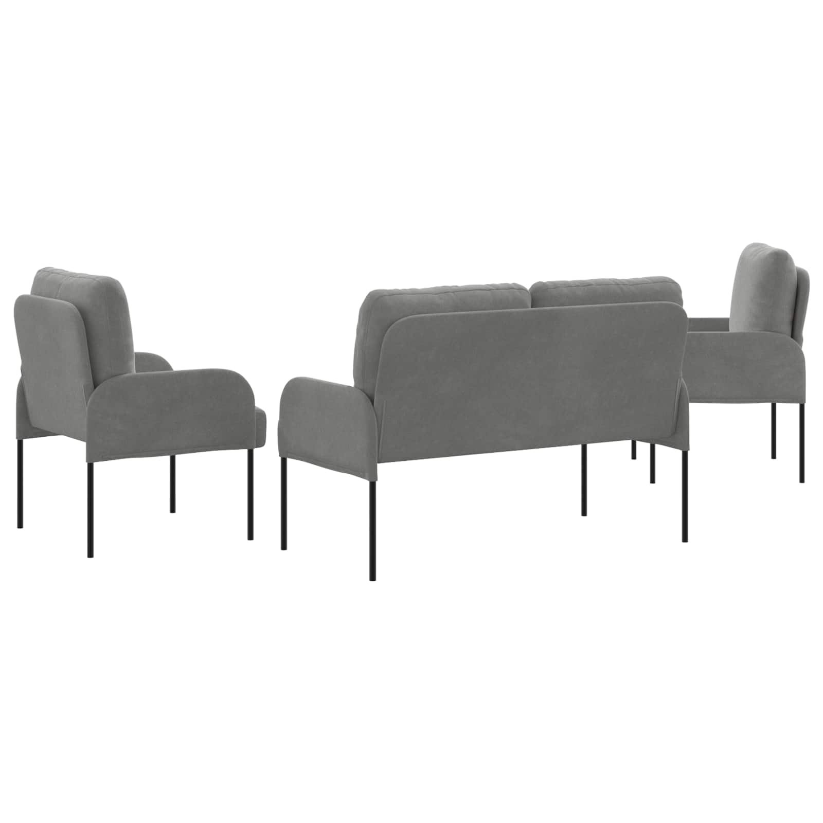vidaXL Zestawy sof 3 pcs Ciemnoszary 115 x 56 x 80 cm sklejka