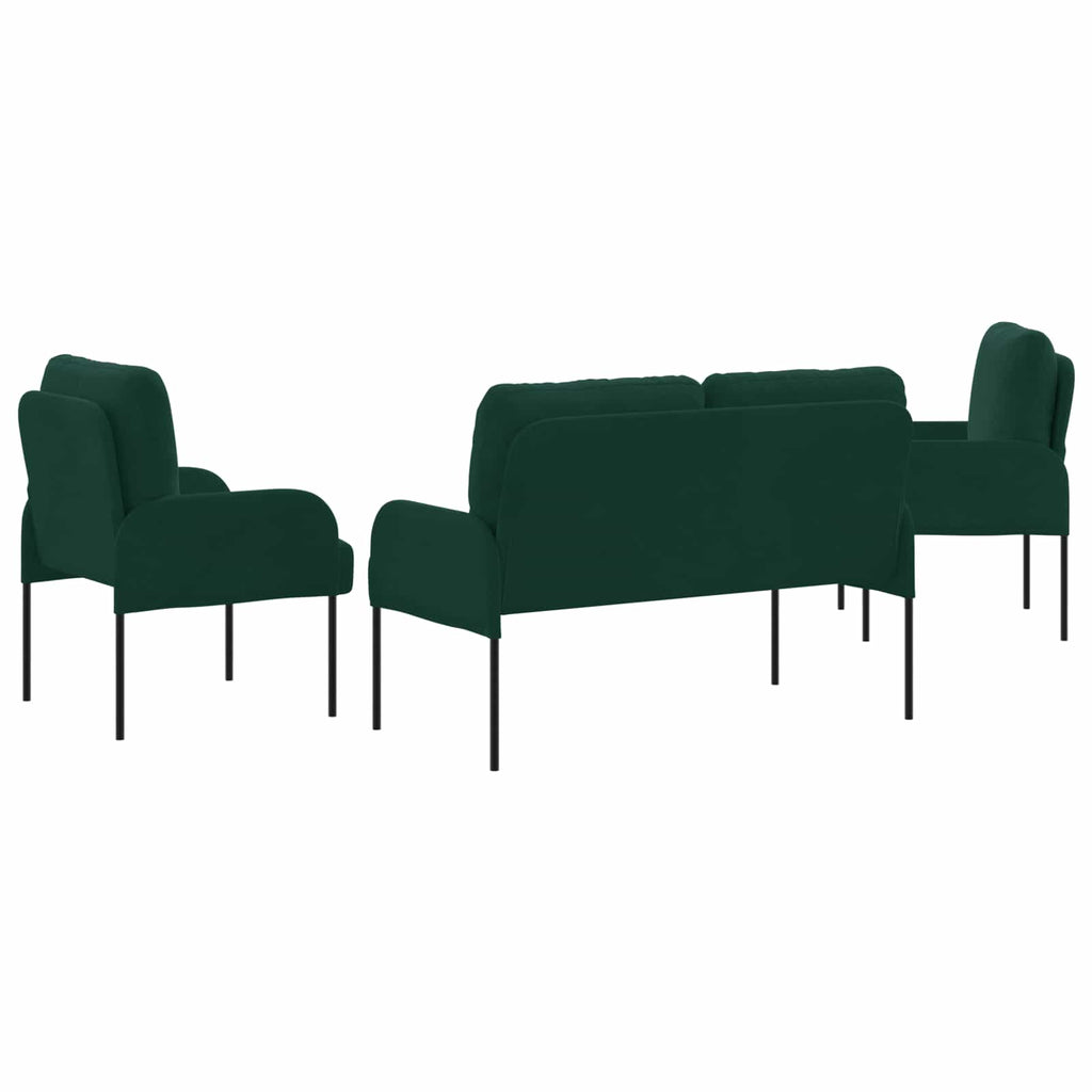 vidaXL Zestawy sof 3 pcs Ciemna zieleń 115 x 56 x 80 cm sklejka