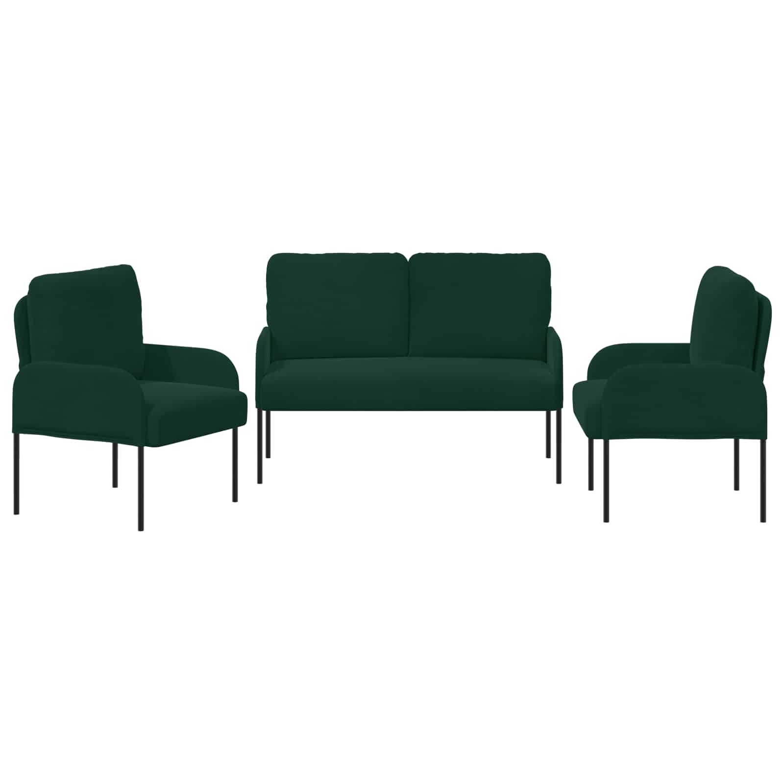 vidaXL Zestawy sof 3 pcs Ciemna zieleń 115 x 56 x 80 cm sklejka
