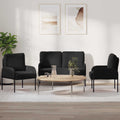 vidaXL Zestawy sof z poduszką 3 pcs Czarny 115 x 56 x 80 cm sklejka