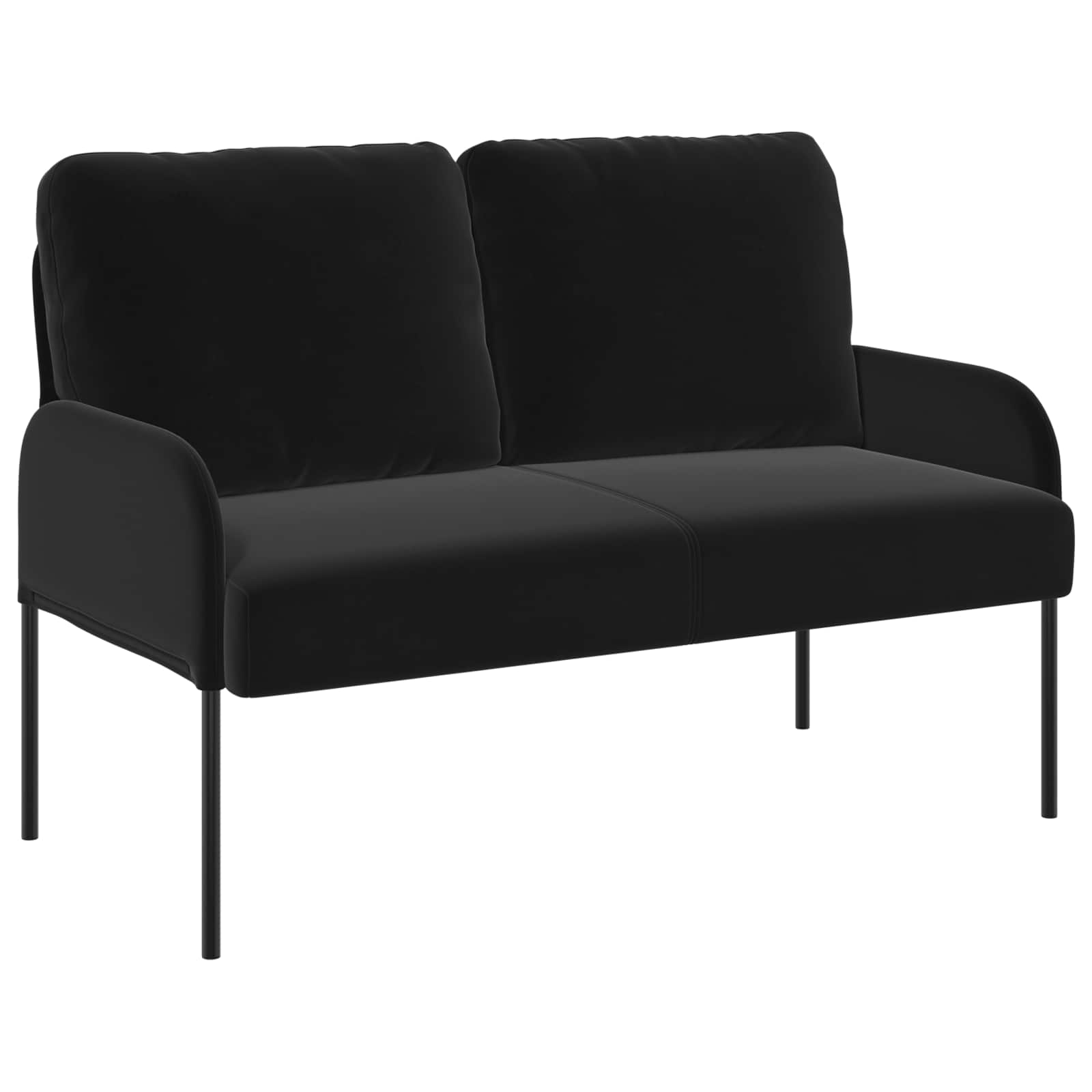 vidaXL Zestawy sof z poduszką 3 pcs Czarny 115 x 56 x 80 cm sklejka