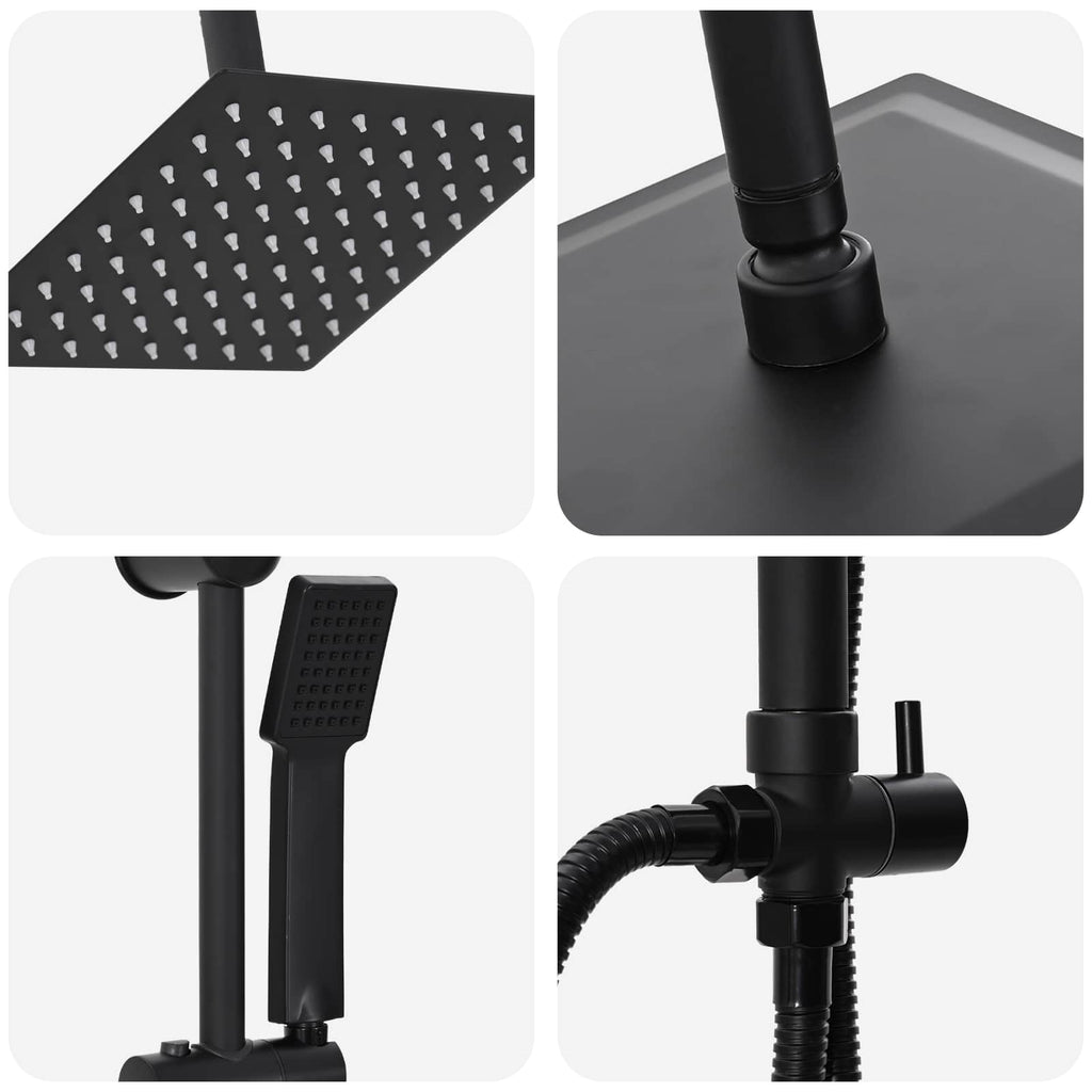 vidaXL System Prysznicowy Czarny 47 x 20 x 95 cm Stal nierdzewna