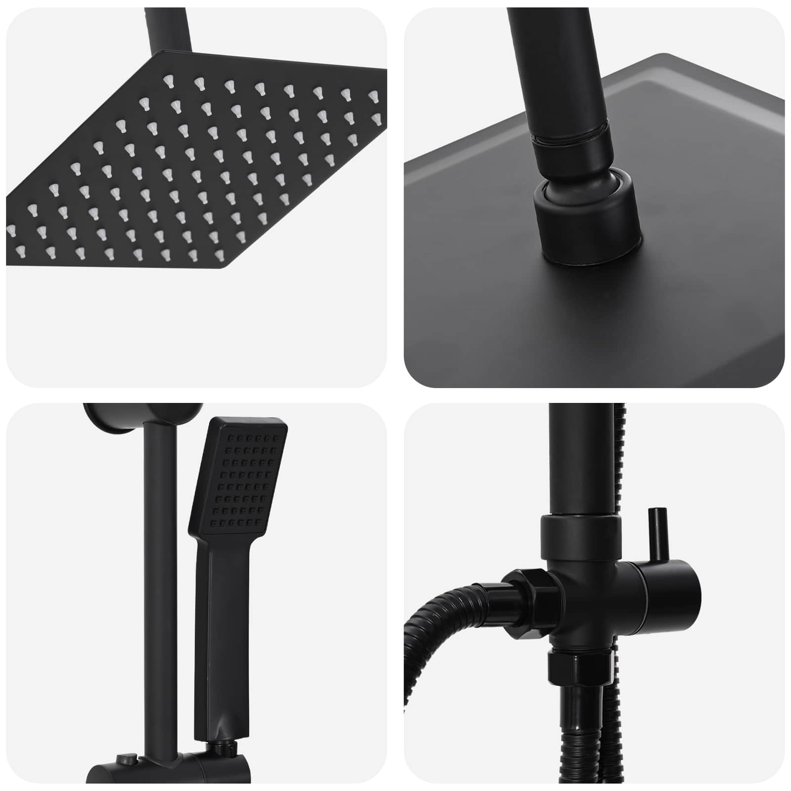vidaXL System Prysznicowy Czarny 47 x 20 x 95 cm Stal nierdzewna