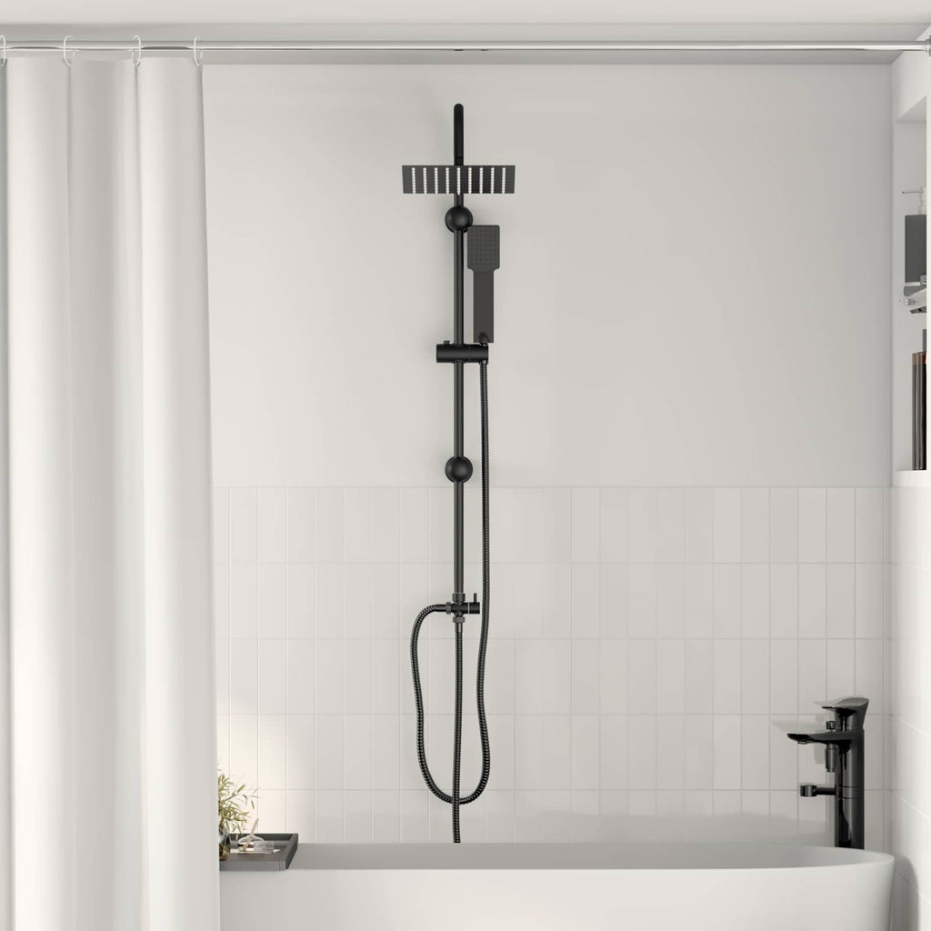 vidaXL System Prysznicowy Czarny 47 x 20 x 95 cm Stal nierdzewna