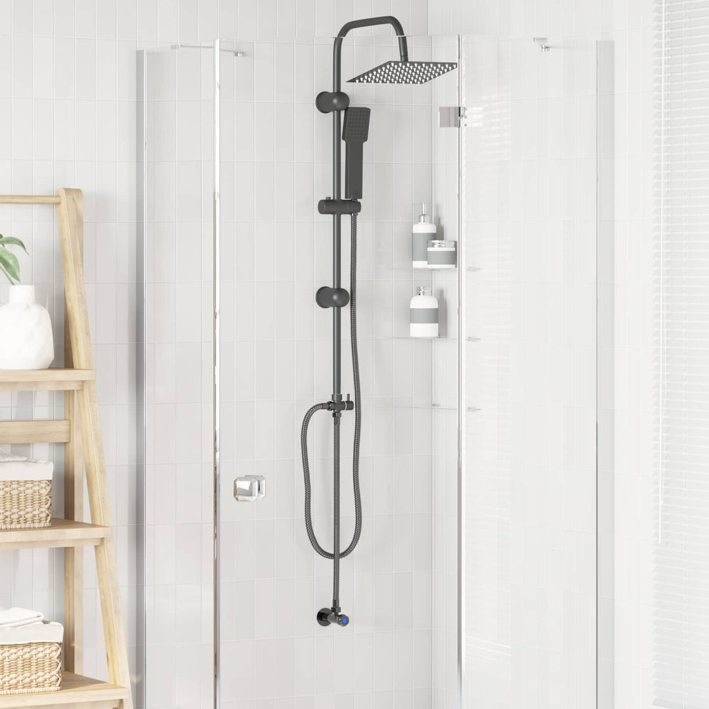 vidaXL System Prysznicowy Czarny 47 x 20 x 95 cm Stal nierdzewna