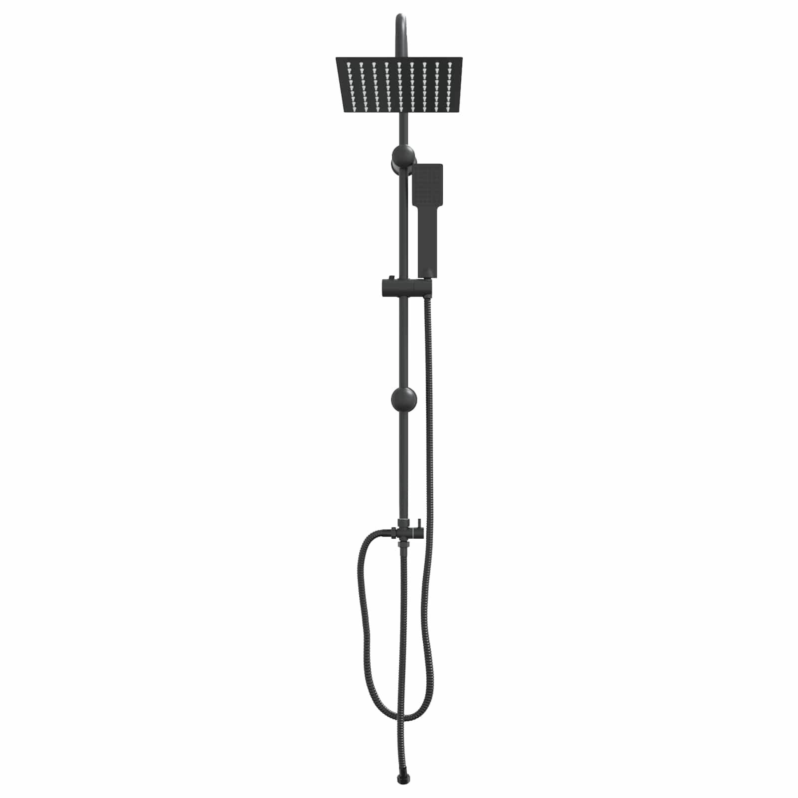 vidaXL System Prysznicowy Czarny 47 x 20 x 95 cm Stal nierdzewna