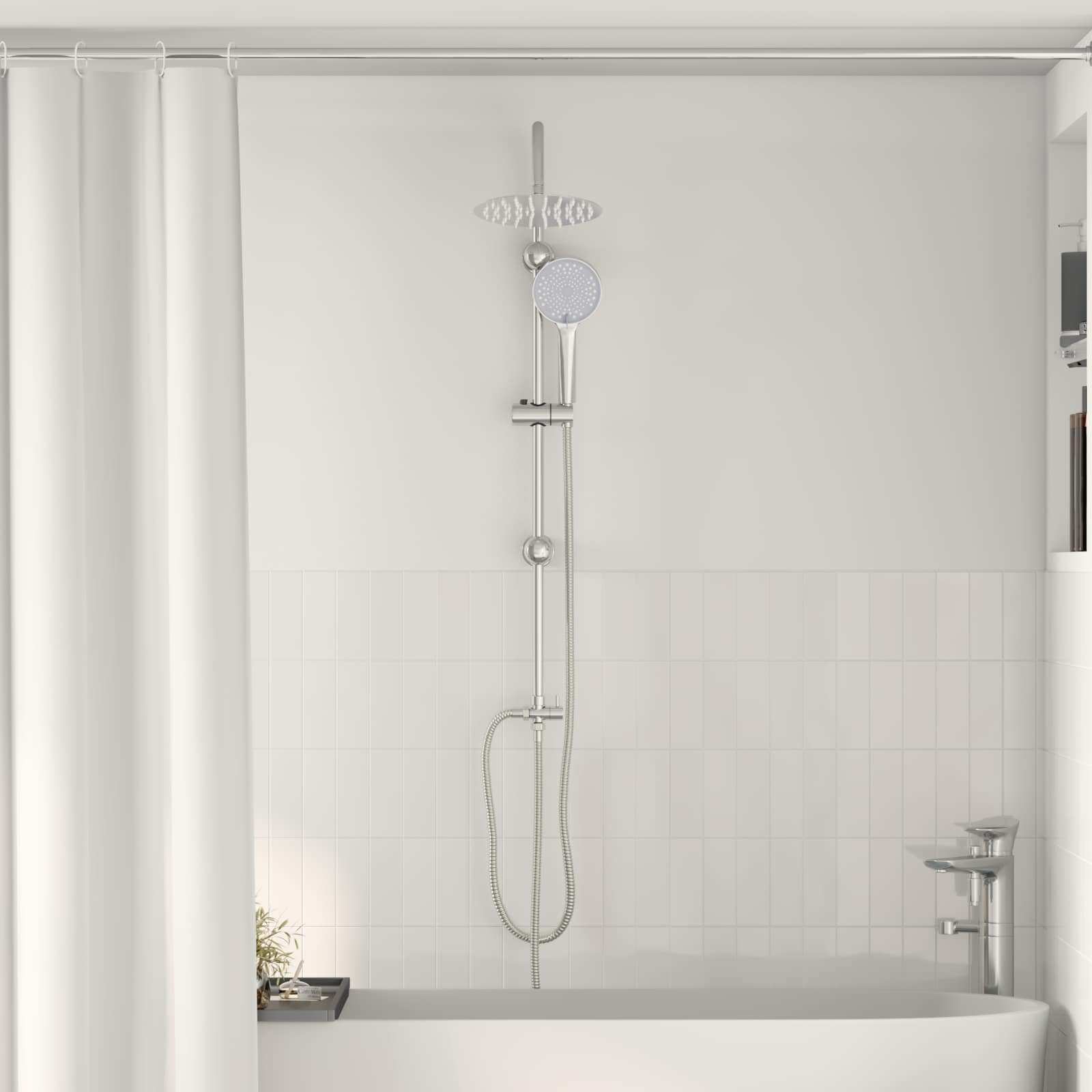 vidaXL System Prysznicowy Srebrny 47 x 20 x 95 cm Stal nierdzewna