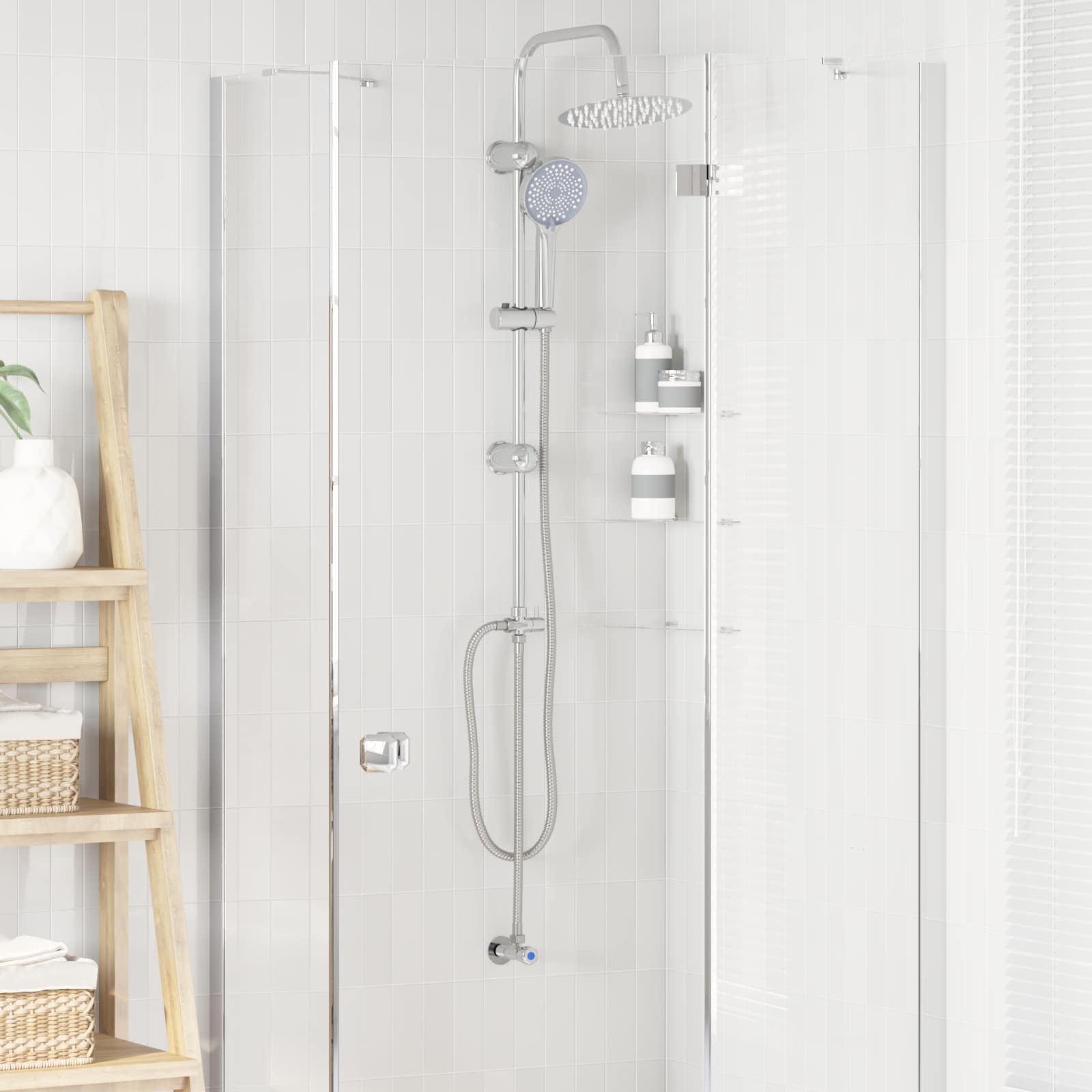 vidaXL System Prysznicowy Srebrny 47 x 20 x 95 cm Stal nierdzewna
