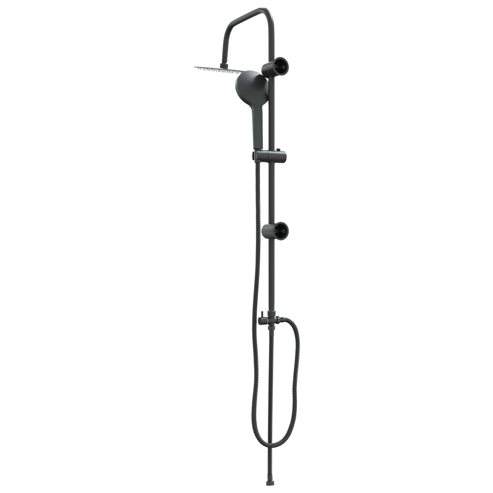 vidaXL System Prysznicowy Czarny 47 x 20 x 95 cm Stal nierdzewna